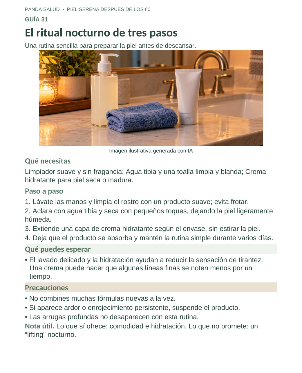 Muestra del ebook: Tu rutina de noche
